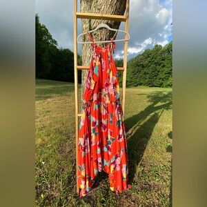 MAURICE DRESS Smocked Waist Fits 2X/3X/4X/5X Stretch Cabana Tropical Island Feel